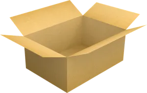 an open cardboard box