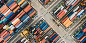 Bird's eye view of storage containers