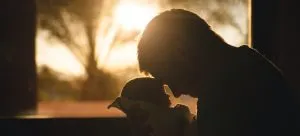 Picture of a father with his newborn.