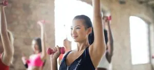 a woman working out