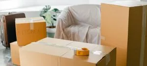 Packed boxes. One of the benefits of hiring reliable international movers is that they will pack all your belongings properly.