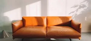 Leather sofa.