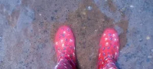Waterproof boots.