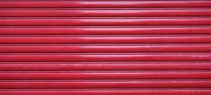 Red roll up door.